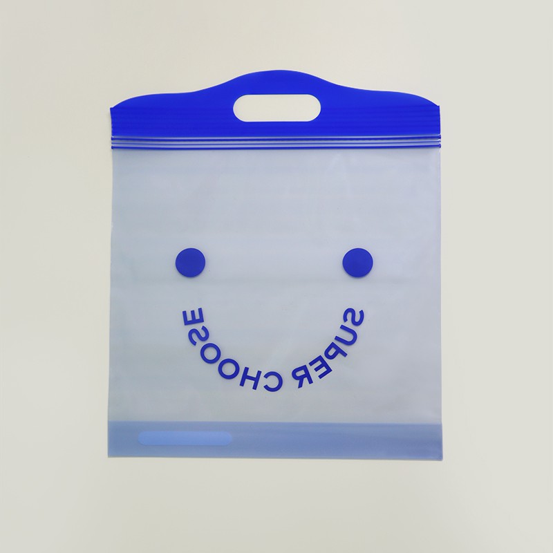 Transparent ziplock bag with handle